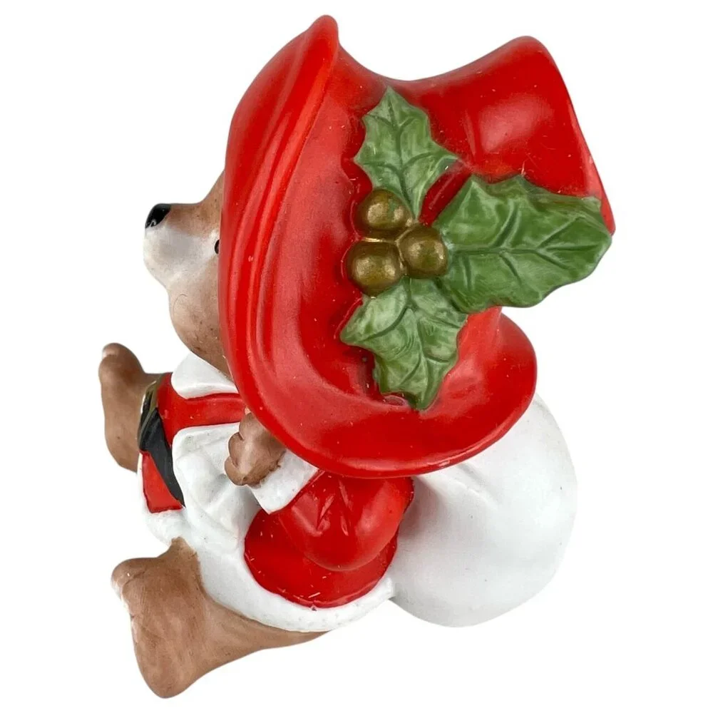 1980s‎ Homco Christmas Bear Figurine Family Set Of 3 Poppa Momma Baby #5600 VTG